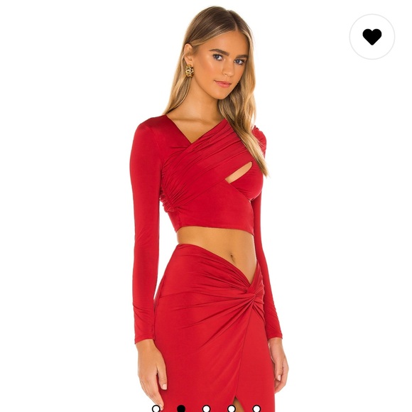 NWOT h:ours cyn crop top red XS - Picture 2 of 4